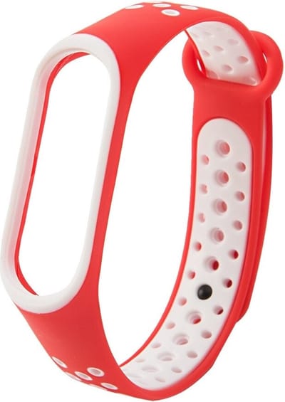 DrPhone XB4 - Mi band - sportHorlogeband - Armband Geschikt voor smartwatches/Mi band 3/4 - Rood/Wit