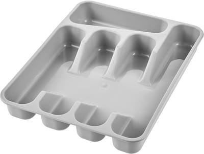Bestekbak met 5 vakken, lade-inzetstuk, 33,5 x 26,5 x 5 cm, Pablo, Nordic Grey