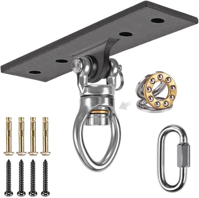 Zware Hangmat Stoel Hanger met Draaibare Karabijnhaak - 400 kg Capaciteit Plafond Beugel voor Hout en Beton