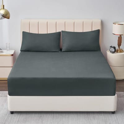 Unyqoos® Extra Zacht Microvezel Hoeslaken voor Boxspring en Waterbed, 160 x 200 cm, Antraciet Grijs
