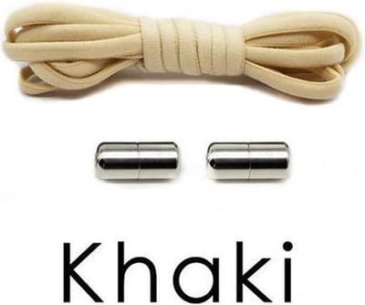 veters - (kaki) - niet strikken - elastische veters - no tie - schoenveters - sportveters - rond - schoenveters - kinderveters