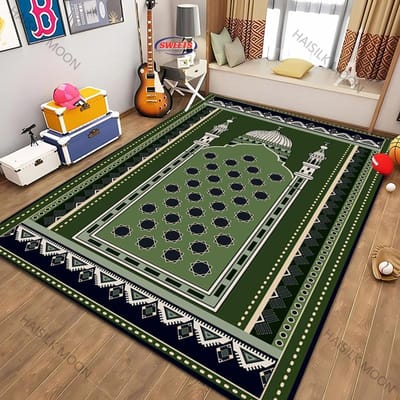 17 Stijl Islam Gebedskleed voor Moslim Ramadan Zacht Man Gebedsmat Draagbaar Kinder Slaapkamer Tapijt Dagelijkse Gebedsmat Eid Al-Fitr Cadeaus 50x80cm (20x31in)