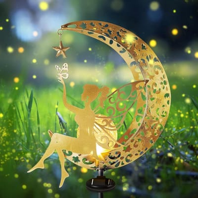 Zonne-energie Tuinverlichting voor Buiten, Waterdichte LED Tuinlamp met Glazen Bol en Grondpen, Ideaal voor Tuin en Patio