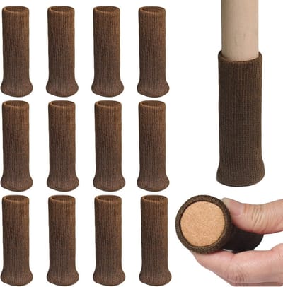 Meubelsokken 12 stuks - Vloerbescherming voor Stoelen Tafels en Bureau - Dikke Dubbellaagse Constructie - Elastisch en Herbruikbaar - Geschikt voor alle Vloertype - Grijs