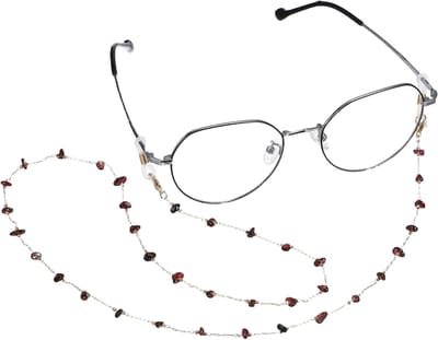 Stijlvolle brillenkettingen voor vrouwen en mannen - Kristallen anti-verlies zonnebrillen lanyards en brilbandhouders in rood