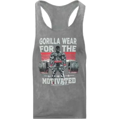 Gorilla Wear Churchill Stringer - Verwassen Grijs - S