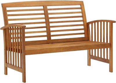 Houten Tuinbank - Zonnebed Terrasmeubels - Ontspannen Buiten - Massief Acaciahout Uniek - 119 cm Lengte - Natuurlijk Bruin