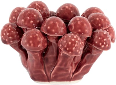 Waxinehouder keramiek shroom burgundy