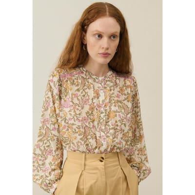 Louise Misha Shirt Jeanne Cream Mimosa Spring Maat: 44 | Longsleeves Outlet | Dames | Beige