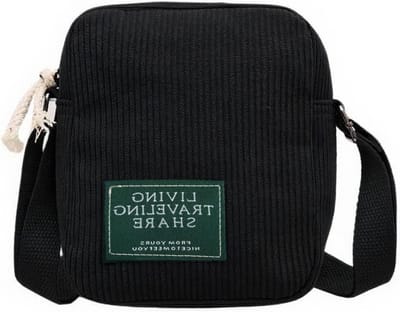 Schoudertas van corduroy voor dames, kleine tas met ritszakken, retro stijl en veelzijdig gebruik