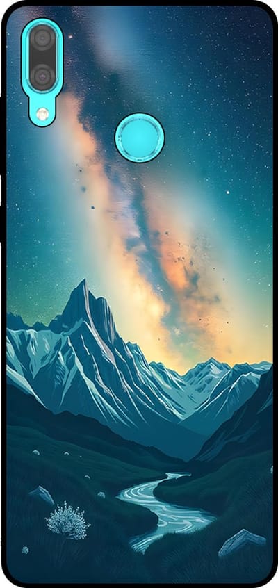 Smartphonica Telefoonhoesje Geschikt voor Huawei Y7 (2019) met Sterrenhemel Opdruk - TPU Backcover Case With Space And Milkyway Design geschikt voor Huawei Y7 (2019)