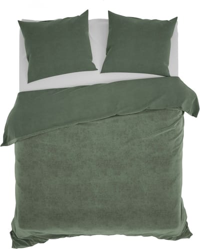 Zo! Home Velluto Dekbedovertrek - Eenpersoons - 140x200/220 cm - Army Green