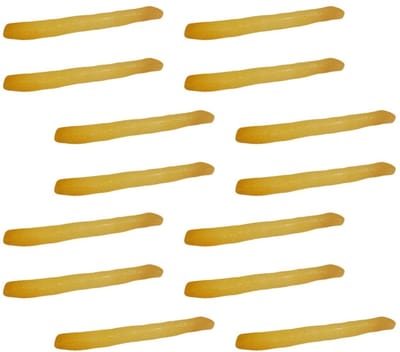 Dailygoods- Nep Friet 30 Stuks - Kunstmatige Voedsel - Fast Food Model - Decoratie Keuken - Speelgoed Rekwisiet - Duurzaam PVC