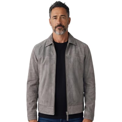 Heren Stone Goat Suède Harrington Biker Jas - Bursa