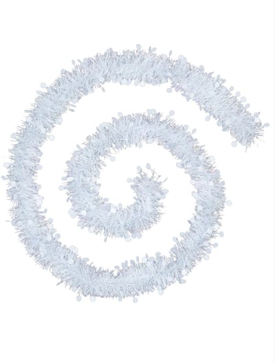 JJA - Witte kerstboom slinger 2 m met ronde motieven