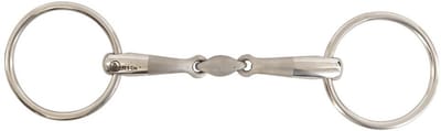 Mors met 2 dubbele ringen BR Rijles voor paard BR Equitation Satin Sense 16 mm