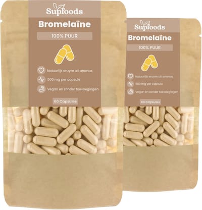 Bromelaïne Capsules 500 mg - 100% Puur - 120 Capsules - Natuurlijk Enzym uit Ananas