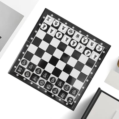 Schaakset Onderweg - Reis schaakbord - Strategisch Spel - Magnetisch En Opvouwbaar - 20 x 20 cm - Niet gespecificeerd