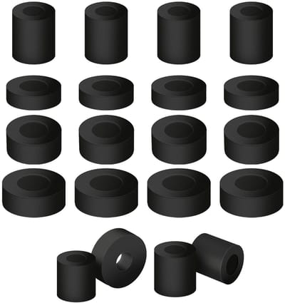 20 Stuks Ronde Rubber O-ringen Assortiment, 4 Maten Multifunctionele Zwarte Rubber Washers voor Huishoudelijke en Auto Accessoires