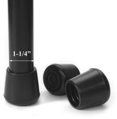 Antislip stoelpootbeschermers - 8 stuks - Rubber - Zwart - 1-1/4 inch binnendiameter