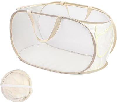 QTTVBTNA -Opvouwbare Pop-up Wasmand met Handvatten – Ademend Mesh Ontwerp – Lichtgewicht & Draagbaar – Ideaal voor Slaapkamer, Badkamer, Studenten, Camping & Reizen