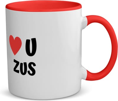 Akyol - love u zus koffiemok - theemok - rood - Zus - de liefste zus - verjaardag - cadeautje voor zus - zus artikelen - kado - geschenk - 350 ML inhoud