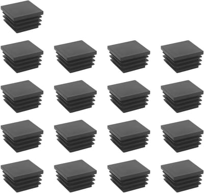 Lamellenstoppen 30 x 30 mm voor vierkante buizen - 21 stuks PE-kunststof doppen