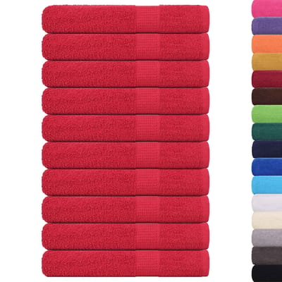 vidaXL - Saunahanddoeken - FROGN - 10 - st - 80x200 - cm - 360 - g/m² - rood