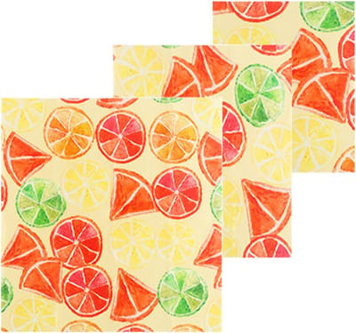 Set van 3 herbruikbare bijenwasdoeken, ecologisch, biologisch, 3 maten (18x20 cm, 25x28 cm, 33x36 cm) voor voedselbewaring