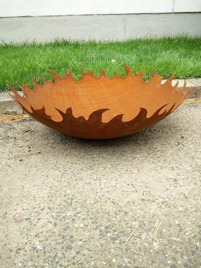 Vuurschaal Plantenschaal - Buiten Decoratie - Terras Verwarmen - Roest Metaal - 78 cm - Roestkleur
