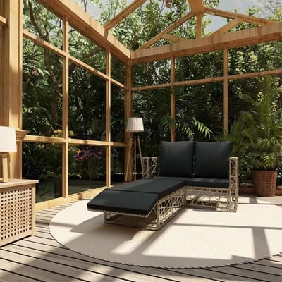 Loungeset Tuin - Terrasbank Set - Buiten Ontspannen - Modulair Ontwerp - 110 cm Breed - Grijs