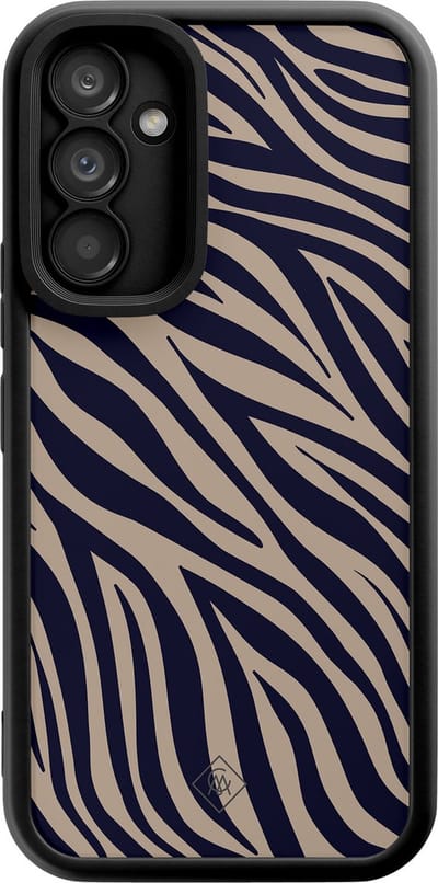 Casimoda® hoesje - Geschikt voor Samsung Galaxy A34 - Wavy Twist - Zwart TPU Backcover - Geometrisch patroon - Blauw