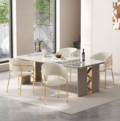 DESMIU Eetkamerstoel 55 x 55 x 80 cm - Set Van 2 Met Verstelbare Voeten En Ergonomische Rugleuning - Voor Eetkamer En Kantoor - Ribstof Beige