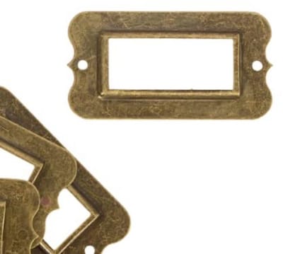 Set van 4 metalen labelhouders voor scrapbooking en het organiseren van notitieboeken