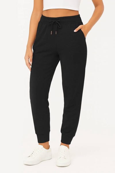 Ross Camp Joggingbroek Dames XS - Trainingsbroek Vrouwen - Sportbroek Volwassenen - Katoen - Zwart