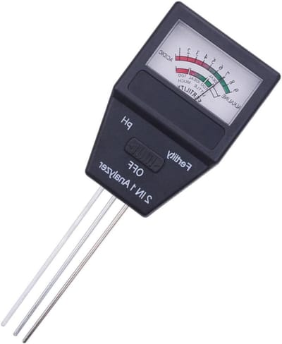 Bodem pH-meter - Grondtester Vochtmeter - Planten Verzorgen - 3-Naalds Detectie - 18 x 6.2 x 3 cm - Zwart