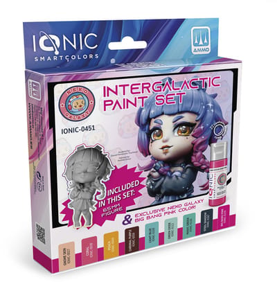 AMMO by Mig Jimenez Hobbyverf Acrylverf - MIG IO0451 Ionic Smart Colors - Intergalactische Verf Neko Galaxy Kleurenset - Acryl Set 9x20ml Verf set - 9x 20 ml