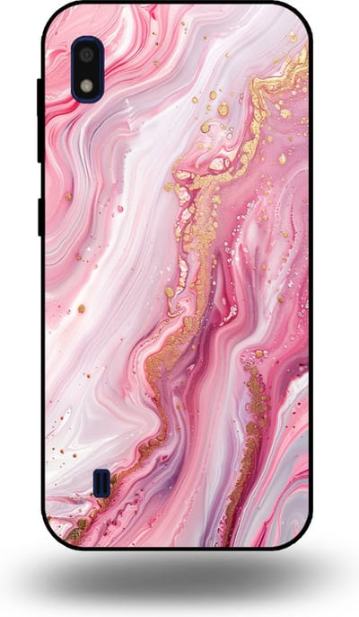 Smartphonica Telefoonhoesje geschikt voor Samsung Galaxy A10 met marmer opdruk - TPU backcover case marble design - Roze geschikt voor Samsung Galaxy A10