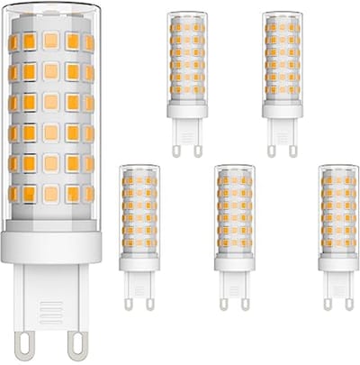 Set van 6 9W G9 LED-lampen - Warm Wit 3000K - 700 Lumen, Niet Dimbaar, 360° Kijkhoek