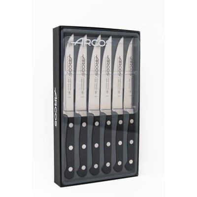 Arcos Séries Clasica - Jeu de Couteaux 6 pièces (6 Couteux à Steak) - Lame Acier Inoxydable Forgé Nitrum 120 mm - Manche