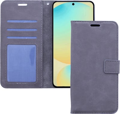 Bookcase Geschikt voor: Samsung Galaxy S25 Grijs - portemonnee hoesje - ZT Accessoires