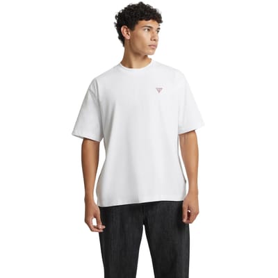 Guess Jeans Bianco Biologische Katoenen T-Shirt voor Heren