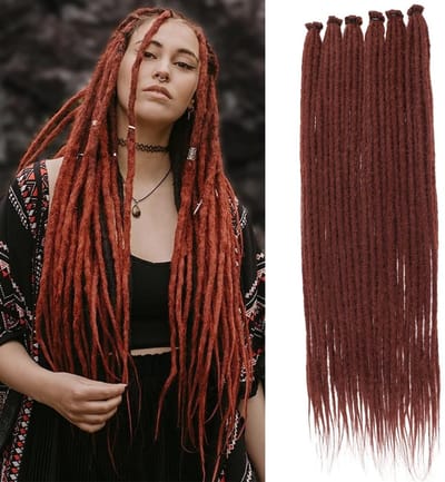 Dailygoods- Dreadlock Extensions 61 cm - Synthetisch - 40 Strengen - Koper Rood - Handgemaakt - Hoge Kwaliteit - Dreadlocks
