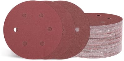 Allecta - Schuurschijven met klittenband voor houtbewerking, auto en metaal - 75 stuks - 150 mm - 6 inch - 6 gaten - korrelgrootte 60/120/240
