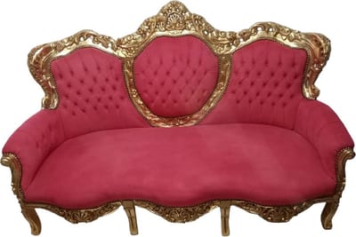 Barok 3 zits bank - rood goud