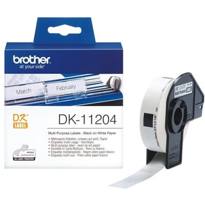 DK-11204 Die-Cut label: 54X17mm - Multipurpose label - white (400 labels/roll)