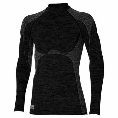 Heatkeeper - Thermoshirt heren - Zwart melange - M - 1-Stuk - Thermo shirt heren lange mouw