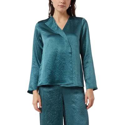 Comma Blouses Petrol Größe: 42 | Longsleeves Outlet | Damen