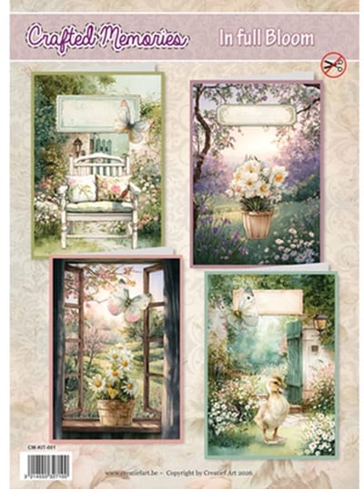Kaartenpakket - In Full Bloom - Creative CutOuts - Voor het maken van 4 prachtige 3D-wenskaarten - Gratis verzonden - CM-KIT-001