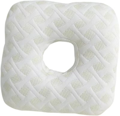 Katoenen Piercing Kussen – Ademend Ergonomisch Oor Kussen met Ooropening, Draagbaar en Comfortabel voor Oorbellen, Helpt bij Genezing en Oorbescherming